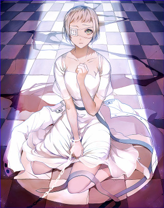 Woman sitting floor light dress - a floor free wallpaper for mobile