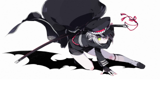 Cartoon character bat costume sword - her hand and a demon free wallpaper