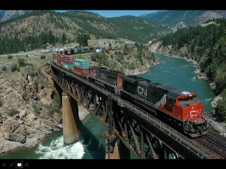 Train bridge river mountains trees - underneath free wallpaper for desktop