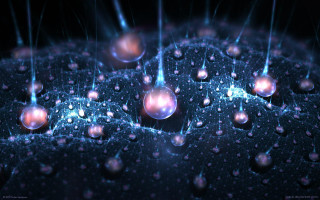 Bubbles water drops on them - fractal free wallpaper