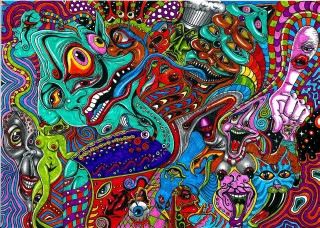 Group people colors patterns painting - ed roth free wallpaper