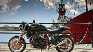 Motorcycle pier red boat lighthouse - ray free wallpaper