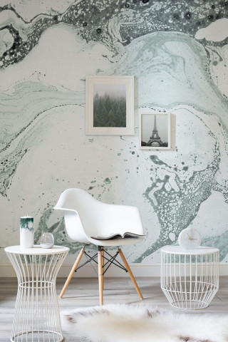 White chair table marble wallpaper - an ultrafine free wallpaper