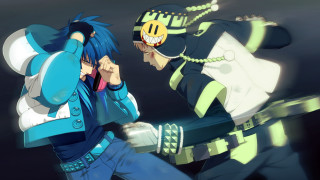 Anime characters fighting dark room - clock free wallpaper for desktop