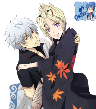 Anime characters hugging arms around 2 - their arm free wallpaper for tablet