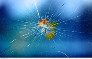 Broken glass flower blue background 2 - the glass free wallpaper