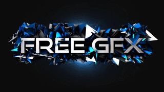 3D Text Blue Triangles FreGfx - graphic design free wallpaper