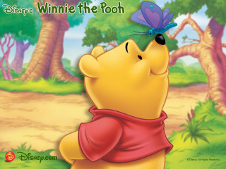 Winnie the pooh butterfly head - a butterfly free wallpaper