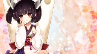 Girl horns white shirt purple - horn free wallpaper