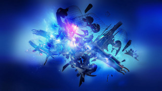 Futuristic city blue background design - a futuristic city free wallpaper for desktop