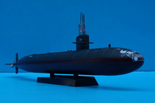 Submarine model blue background flag - new sculpture free wallpaper
