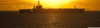 Large ship ocean sunset sun 3 - a large ship in the middle of the ocean free wallpaper