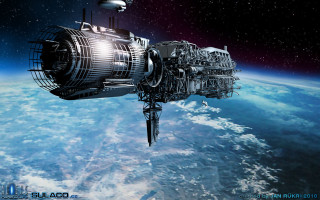 Space station earth view distant - cryengine free wallpaper for desktop