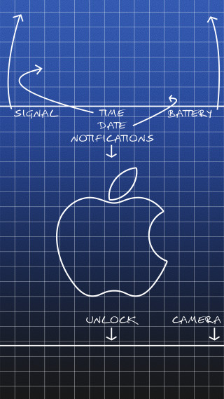 Blueprint apple arrows labels top - free technology wallpaper for mobile