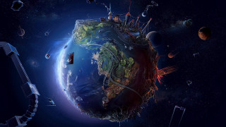 Space station earth satellite system - elysium free wallpaper