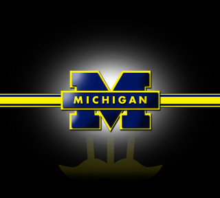 Michigan logo yellow blue stripe - plain background free wallpaper for tablet