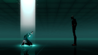 Man suit light woman black - the middle of the room free wallpaper