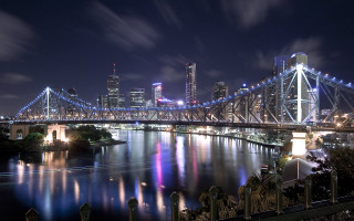 Bridge river city night lights 33 - elizabeth durack free wallpaper