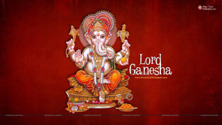 Ganesha red background white border - a red border free wallpaper