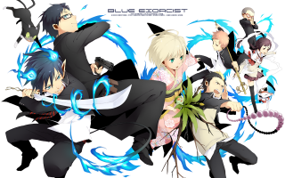 Anime characters blue exoquisit arms - their back free wallpaper