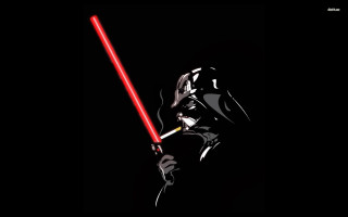 Darth vader red lightsaber black 6 - a white outline free wallpaper