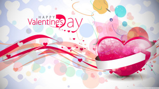 Valentine heart ribbon banner love - a happy valentines day free wallpaper