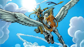 Man riding white horse wings - michael kaluta free wallpaper for desktop
