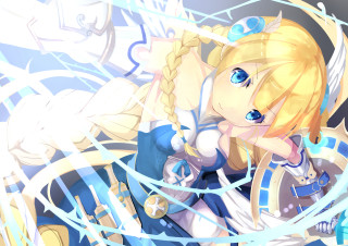 Blonde angelic valkyrie sword wings - a anime character free wallpaper