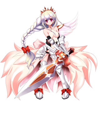 Woman costume sword blade hand - a red bow free wallpaper for tablet