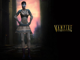 Woman dress dark alley vampire - character art free wallpaper for desktop