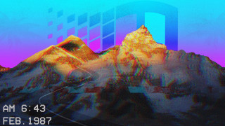 Mountain purple blue background pink - chromatic free wallpaper