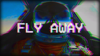 Man spacesuit flyaway space station - retrowave free wallpaper