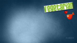 Blue wall vegetarian sign fish - a blue wall free wallpaper