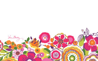 Colorful floral border white background - a place free wallpaper