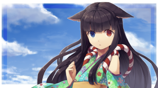 Anime girl long black hair 5 - a snake free wallpaper