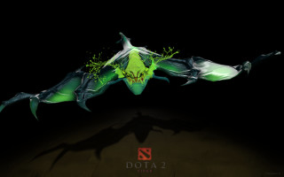 Green black dragon flying wings - 3 d model free wallpaper