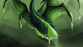 Green dragon black face yellow - a green dragon free wallpaper