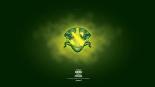 Frog yellow outline green background - a frog free wallpaper