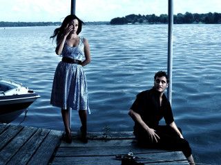 Man woman dock boat water - a dock next free wallpaper for desktop