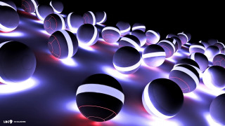 Balls lights room black background - a group of balls free wallpaper
