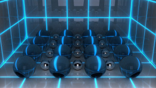 Room balls neon blue black - a bunch of balls free wallpaper