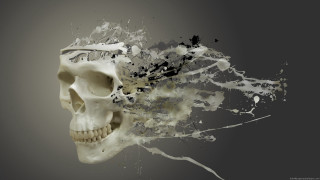 Skull paint splash black background - spot free wallpaper