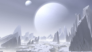 Distant planet ice snow sky - ice and snow free wallpaper