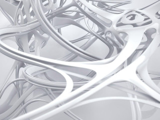 White abstract background lines curves - ambient occlusion free wallpaper for desktop