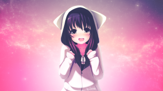 Girl long hair hoodie pink - a hoodie free wallpaper