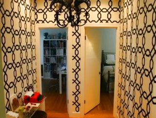 Room door window curtain chandelier - a door and a window free wallpaper