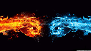 Fire ice black background colored - the other free wallpaper