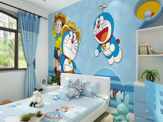 Cartoon themed bedroom blue comforter - ding yunpeng free wallpaper