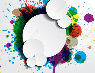 Colorful background white circles paint - splatter free wallpaper