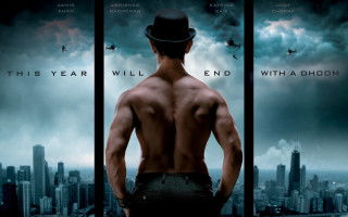 Man hat city skyline sky - dong kingman free wallpaper